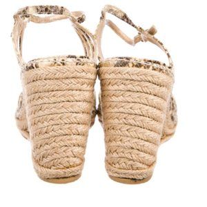 STUART WEITZMAN Snakeskin Braided Accents Espadrilles Size: 7.5